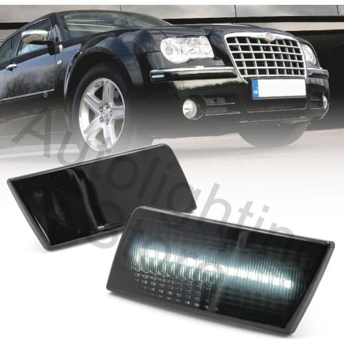 2x Smoked Lens Led Side Marker Lights Front Bumper Sidemarker Lamps for 2005-2014 Chrysler 300 OEM #4805860AA 4805861AA