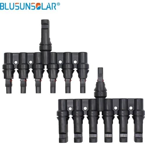 5 Pairs/lot 6 IN 1 PV pv solar T Type Adapter Solar Panels In Parallel Solar Branch ConnectorSolar