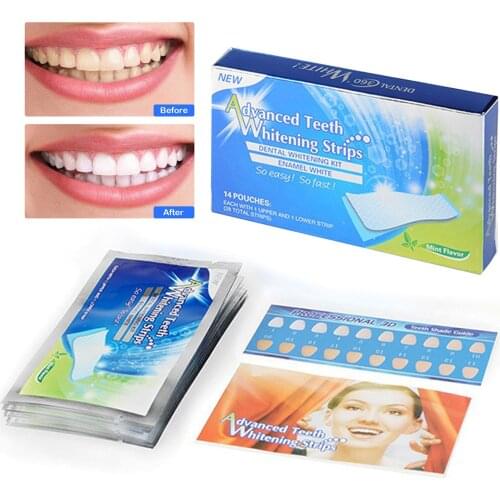 7 Sheets Teeth Whitening Strips Dental Whitener Sticker Teeth Care Supplies for Tooth Stain Purifying tooth whitening
