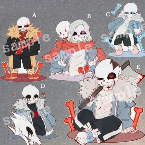 Dual Purpose Acrylic Keychain Strap Stand Figure Display Undertale Sans 8cm