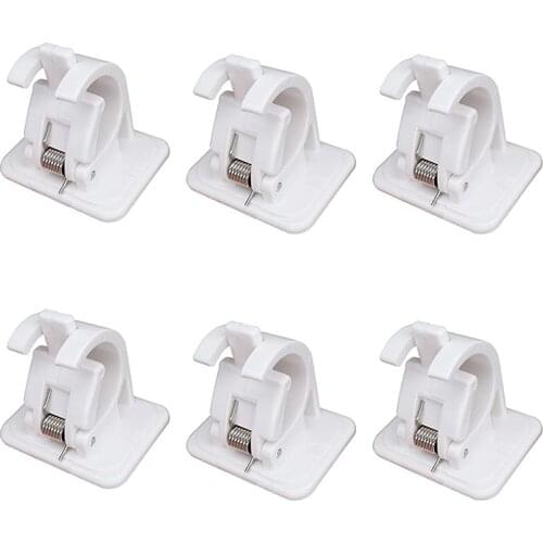 Rod Holder Pipe Clamp Wall Mount with Self Adhesive No Drilling for Shower Curtain Tube in Home,Kitchen,Garage Storage