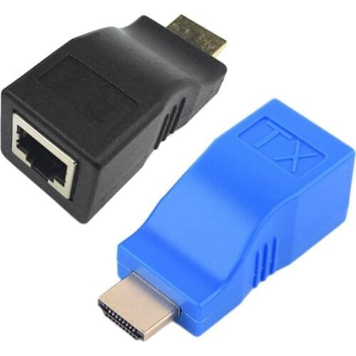 Ethernet Converter Adapter Extender 98ft HDMI-compatible Extender 1 Pair Cat5e 6