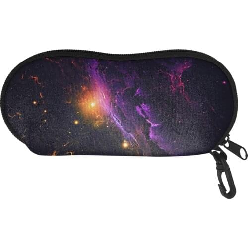 Eye Glasses Case for Kids Sun/Swimming Glasses Protector Galaxy Pattern Art Space Nebula Glasses Case Portable Pouch for Adult