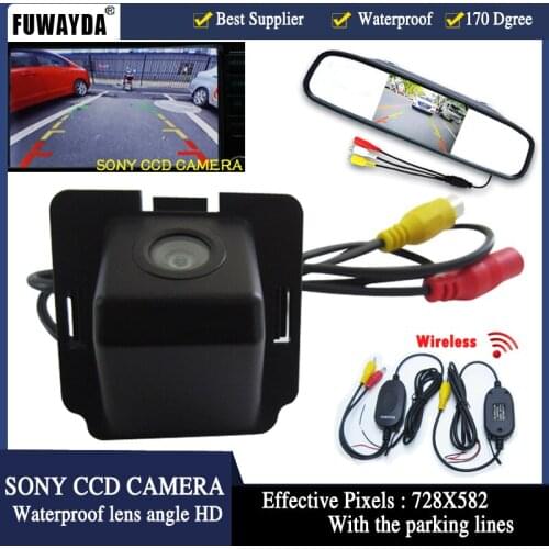 FUWAYDA wieless 4.3"TFT LCD Car Rear View Mirror Monitor Parking Monitor +Car HD CCD Camera for Mitsubishi Outlander 2007-2010