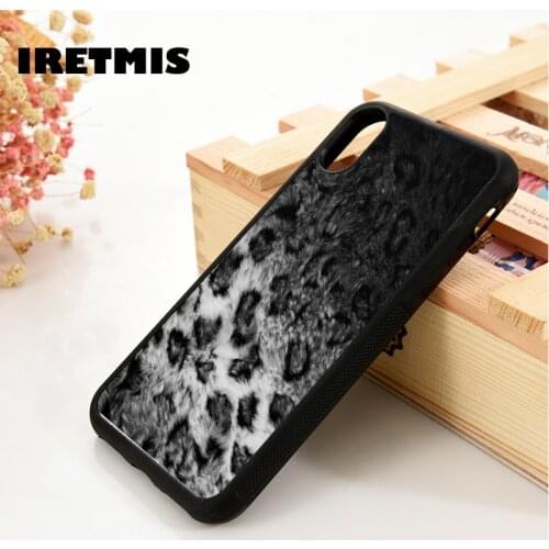 Iretmis 5 5S SE 6 6S Soft TPU Silicone Rubber phone case cover for iPhone 7 8 plus X Xs 11 Pro Max XR Leopard Cat Furry Family