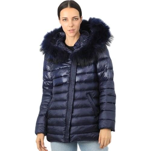 Women down jacket warm Female cotton Plus coat office outwear quality short windproof real fur oversize clothes 17-52