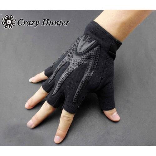 Mens Training Driving Sport Ventilation Fingerless Half Finger Gloves