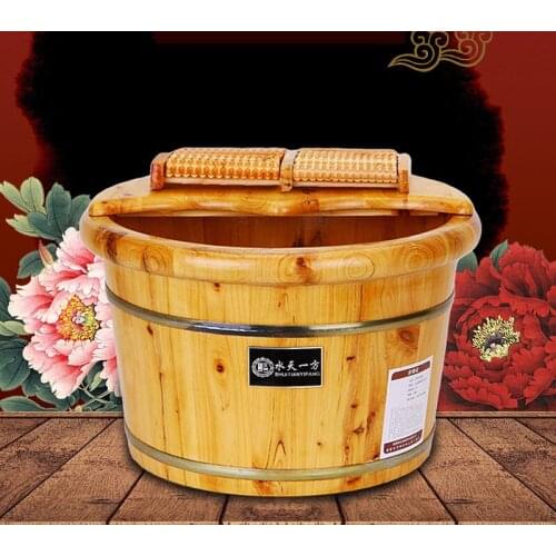 Nature high quality cedar foot care bucket efficient insulation household pedicure basin Eco-friendly durable health barrel