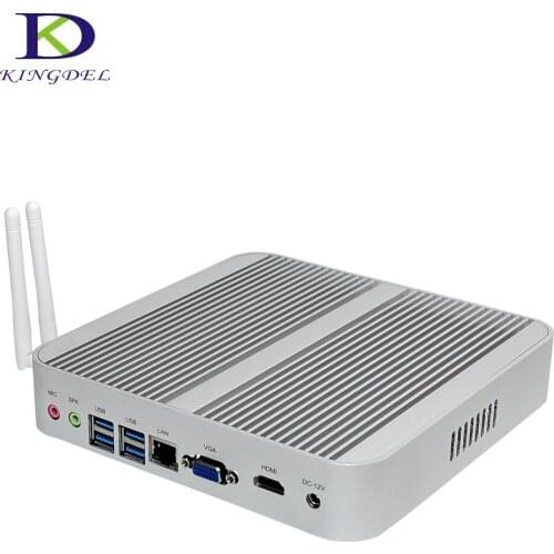 Nettop Business Mini PC Fanless Computer with 6th Gen Skylake Core i3 6100U,Windows10 Desktop PC,4*USB3.0,3D Games TV BOX