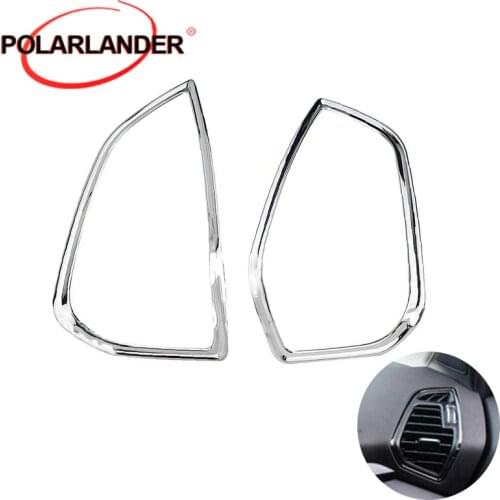 For Ford KUGA ESCAPE 2013-2018 Cover Frame Air Vent Outlet Trim silver Chrome Side Dashboard ABS 2pcs NEW