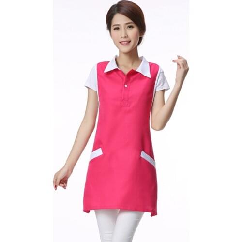 Beauty Salon Workwear Fashion Sleeveless Working Apron Women Waitress Slim Dresses Manicure Shop Hotel Women Work Clothing