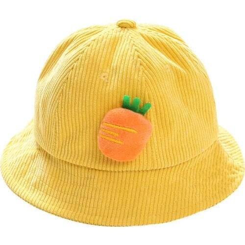 Children Bucket hat cute hats Thin hat sunscreen boy girl cute Pure color fruit baby hat