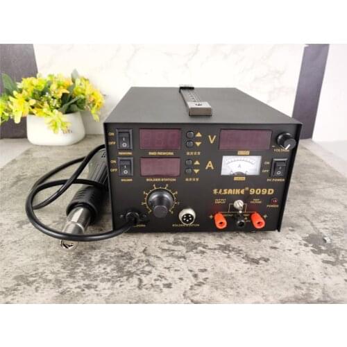 High quality genuine saike 909D hot air gun rework station with Soldering station power 3 in1 220V or 110V 700W Send Free gifts