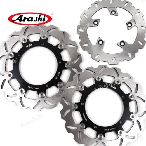 ARASHI MT03 660cc CNC Front Rear Brake Rotors Floating Brake Disc For Yamaha MT 03 MT-03 660 2006 2007 2008 2009 2011