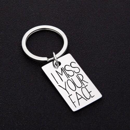 Gift For Girlfriend Boyfriend Letter Keychain I MISS YOUR FACE Present Party Favor Valentines Day Gift Anniversary