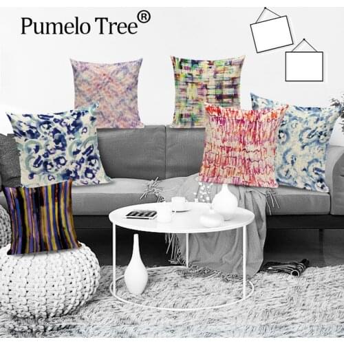 Abstract Geometric Pillow Case Dark Ink Line Decorative Printed Cushion Cover for Sofa 45-45cm Home Pillowcase Capa De Almofada