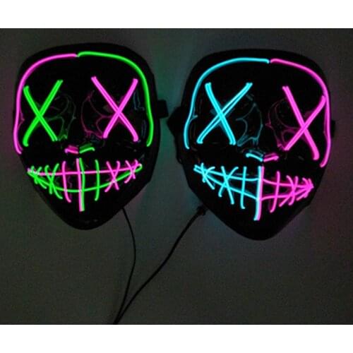 Festival Party Glowing LED Mask Masque Masquerade Masks Halloween Party Neon Light Glow In The Dark Horror Anonymous Masks