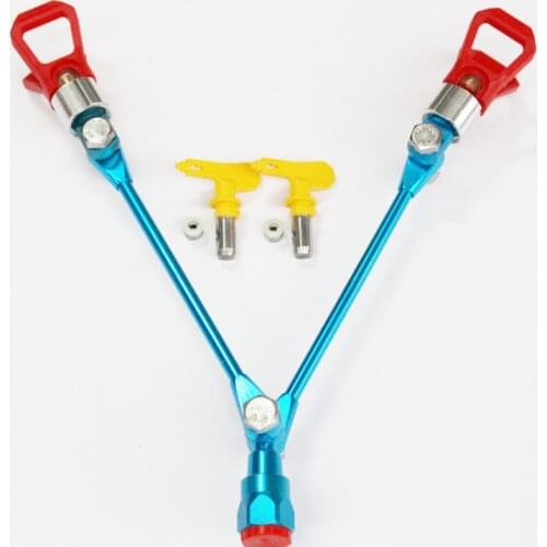 2019 Professional Airless Paint Spray Gun Mayitr Extension Pole Double Nozzle Head + Tips Guard Powerful Painting Tool