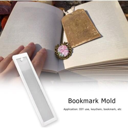 Transparent Handmade Rectangle Silicone Bookmark Mold DIY Making Mould Craft Keychain for Epoxy Resin Jewelry Pendant
