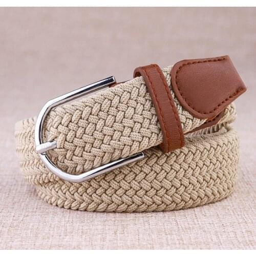 High Quality Fashionable Elastic Canvas Belts for Women Knitted Buckle Adjustable Belt Male Canvas Belts for Jeans 2019 NEW