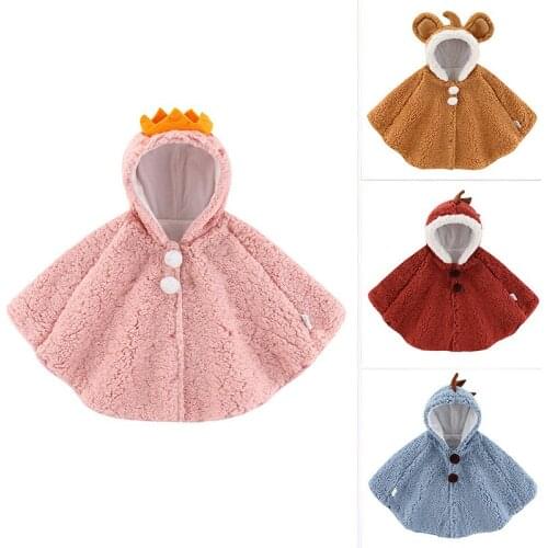 Baby Girl Boys Warm Outwear Fashion Wool Hooded Cloak Spring Autumn Fleece Coat Infant Clothes Kids Toddler Clothing