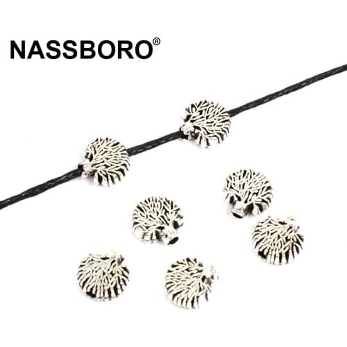 Tree Shape Tibetan Silver Metal Beads Charm Spacers Loose Beads For Jewelry Making DIY Needlework Bracelet Accessories 8MM