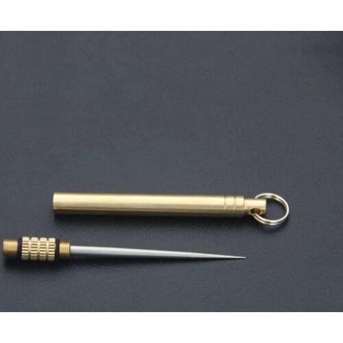 Titanium outdoor edc portable multifunctional toothpick bottle fruit fork camping tool toothpick tube stronger than dental floss