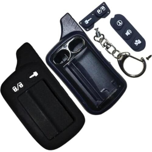TZ9010 Body Keychain House Silicone Case For Car Alarm Tomahawk TZ-9010 TZ-9030 TZ9030 Fob Chain TZ 9010 9030 LCD Remote Control