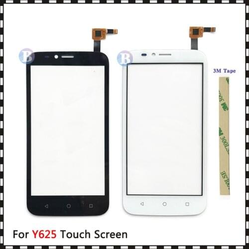 High Quality 5.0" For Huawei Y625 Touch Screen Digitizer Sensor Outer Glass Lens Panel Black White+Tracking Code