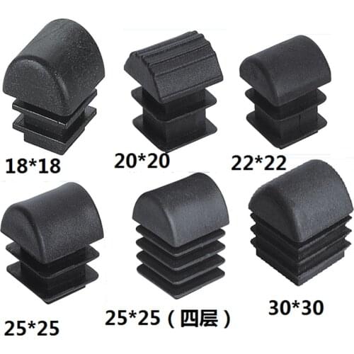 10pcs Square oblique pipe plug Blanking End Cap 25 -50mm Plastic table chair leg decorative dust cover furniture feet protector