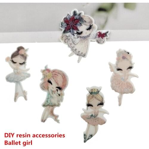 10pcs/lot DIY flat back resin ballet girls new arrival resin cabochons accessories