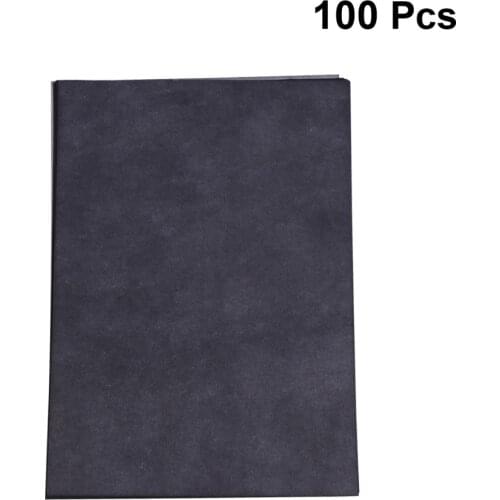 100pcs Transfer Paper Tracing Paper Graphite Carbon Paper Painting Carbon Coated Paper (Black)