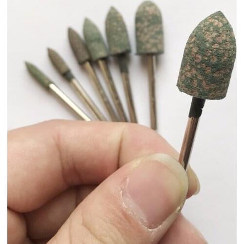 21pcs/pack OD3-12mm Taper Shape Polishing Bit Elastic Rubber with Abrasives Mounted Point Dremel Drills Die Grinder Rotary Tools