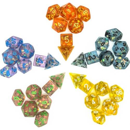 7pcs/set Frosted DND Dice D&D Dice D4 D6 D8 D10 D% D12 D20 Polyhedral Games Dice Set for Dungeons and Dragons MTG RPG