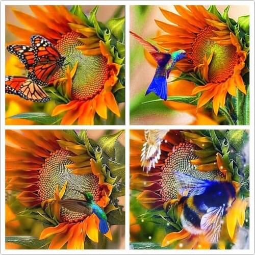 DIY Diamond Embroidery Sunflower Detail Picture Diamond Painting Flower Diamond Mosaic Cross Stitch Kit Decoration for Home