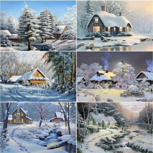 EverShine Diamond Painting DIY Scenic Diamond Embroidery 5D Full Drill Square Town Picture Rhinestones Mosaic House Home Decor