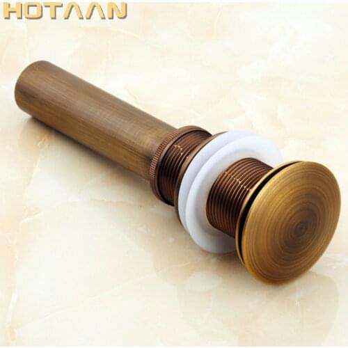 Free Shipping Antique Bathroom Brass Pop Up Sink Drain Brass Pop-up Drain basin waste YT-5141
