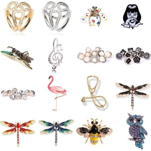 Multi Flamingo Music Dragonfly Ladybug Princess Ballerina Brooches Insect Brooch Pin Jewelry Banquet Christmas Gifts Accessories