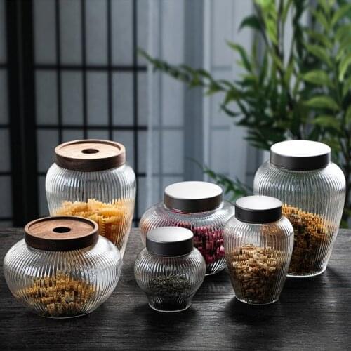 Household tea jar size glass sealed storage jar fine vertical transparent moisture-proof Longjing white tea
