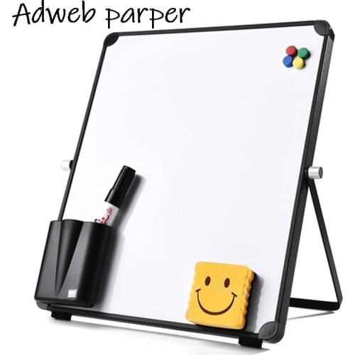 Double Side Whiteboard Mini Drawing White Board Office School Writing Board With Pen Magnets Buttons Kids Message Drawing Board