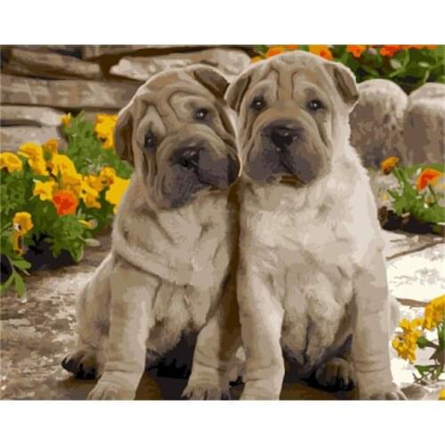 PAINTBOY Framed Pictures Painting By Numbers of Animal Handwork Canvas Oil Painting Home Decor For Living Room