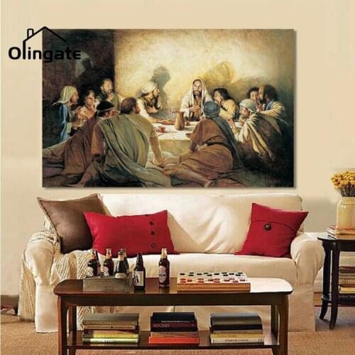 Classical Jesus In The Last Dinner Painting Posters and Prints Vintage Portrait One Piece Canvas Painting Living Room Home Decor