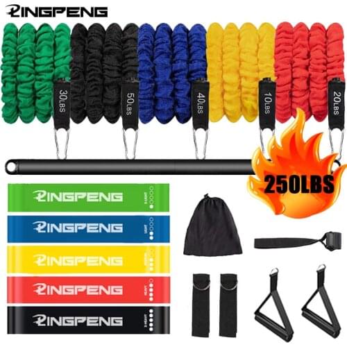 Full Body Workout Portable Strength Exercises Pilates Exercise Resistance Band Home Gym Resistance Trainer All-in-One Bar Kit