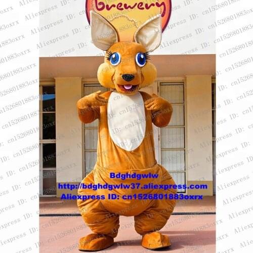 Brown Kangaroo Roo Mascot Costume Adult Cartoon Character Outfit Suit New Products Launching Early Childhood Teaching zx2589