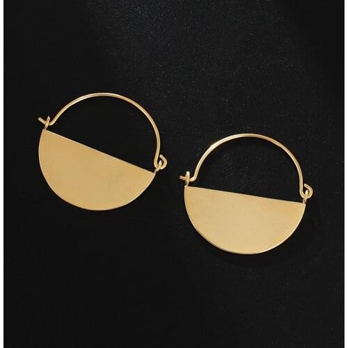 Exaggerated Geometry Pendant Earrings Golden Irregular Semicircle Stainless Steel Earrings Ladies Party Jewelry Accessories