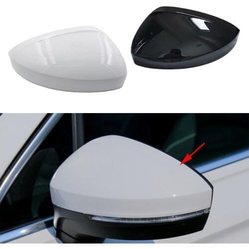 Left Right Gloss Bright Black Rearview Wing Mirror Cover Cap For VW Tiguan 2017 2018 New High Quality