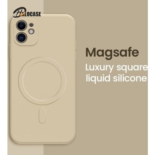 Magnetic Original Liquid Silicone Luxury Case For iPhone 12 Pro Max 12 Mini Shockproof Soft Cover Support For Magsafe Wireless