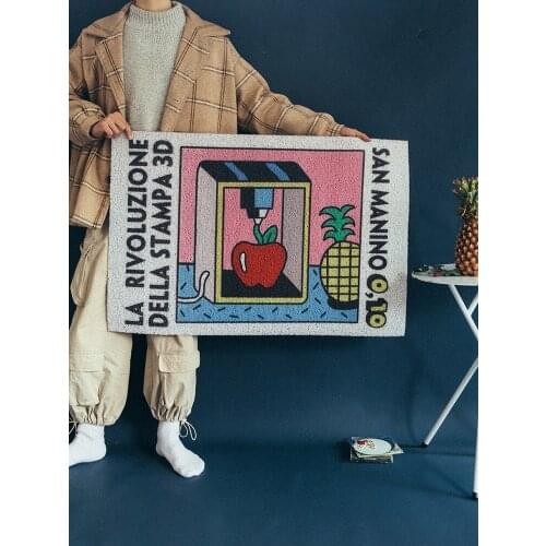 Cartoon art form alphabet design non-slip floor mat corridor porch area carpet home bedroom door mat home entrance door mat