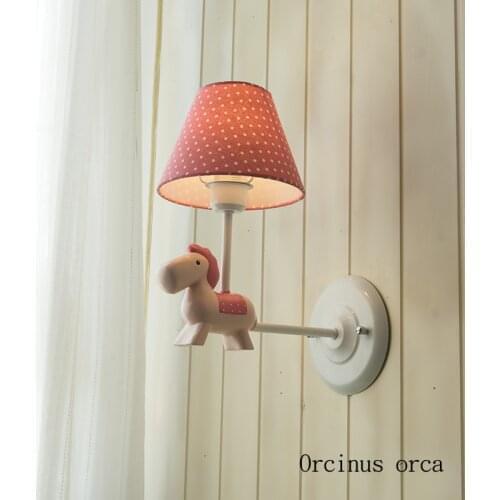 Cartoon creativity pony wall lamp living room hallway bedroom bedside lamp modern American minimalist LED resin wall lamp