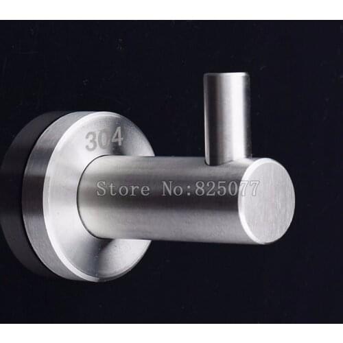 Brand New 4PCS 304 Stainless Steel Wall Mounted Hook Robe Hooks Coat Hat Rack Single Hooks Hangers + Screws Home Applicable